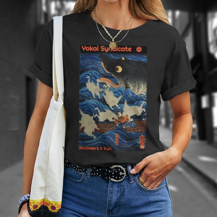 妖怪シンジケート 浮世絵 日本の木版天狗スピリット Tシャツ 彼女への贈り物