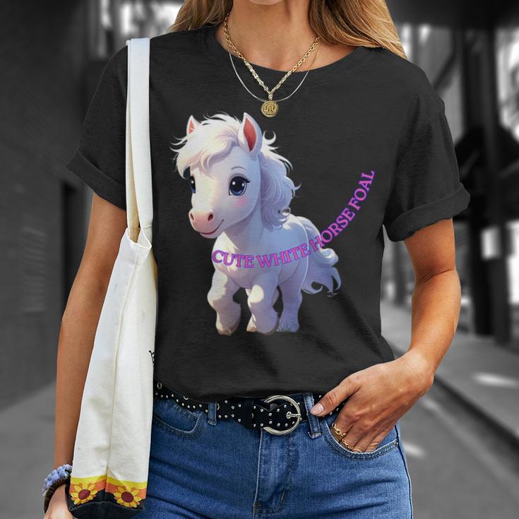 子馬 かわいい 馬 干支 白馬 イラスト Tシャツ 彼女への贈り物