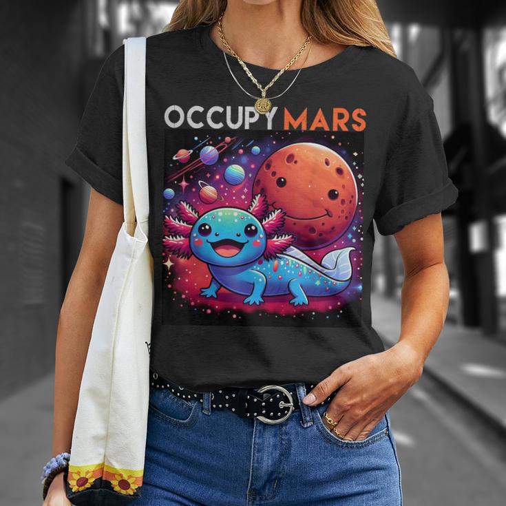 宇宙のかわいいaxolotl 占拠 火星 銀河f カワイイ Tシャツ 彼女への贈り物