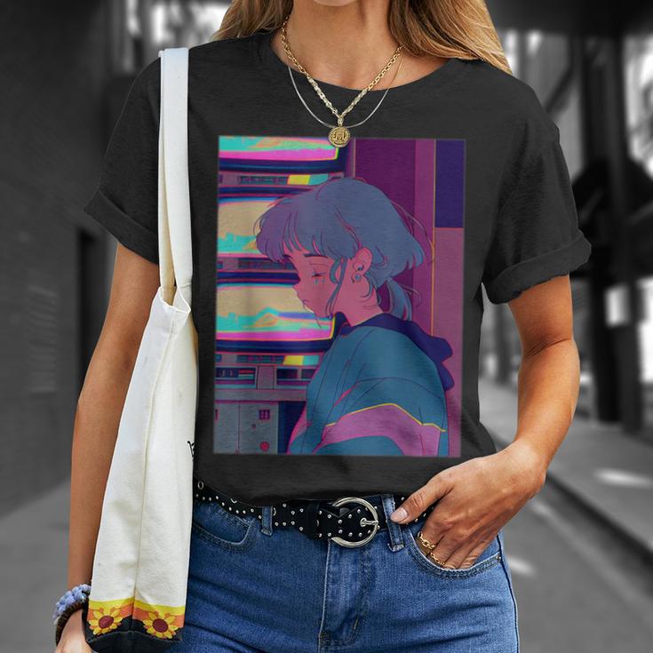 悲しい泣き少女 ヴィンテージアニメイラスト 80年代90年代美的 Tシャツ 彼女への贈り物