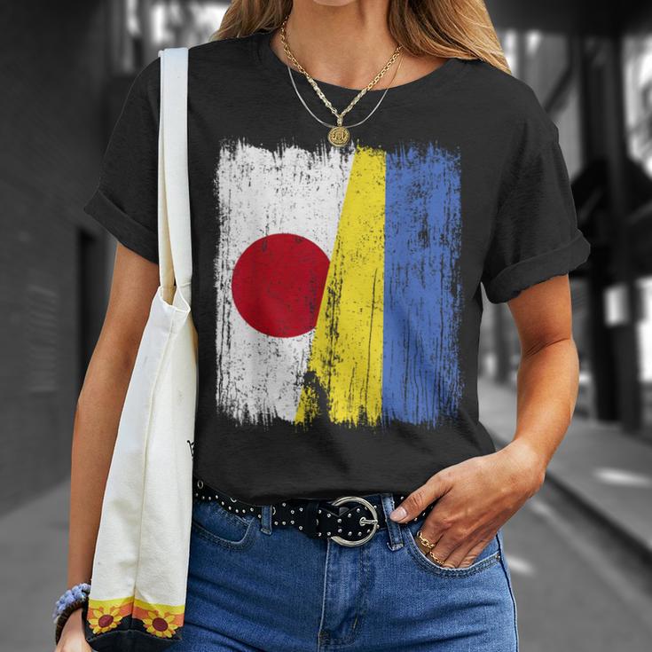日本 ウクライナ ハーフフラッグ 日本ウクライナ遺産 Tシャツ 彼女への贈り物
