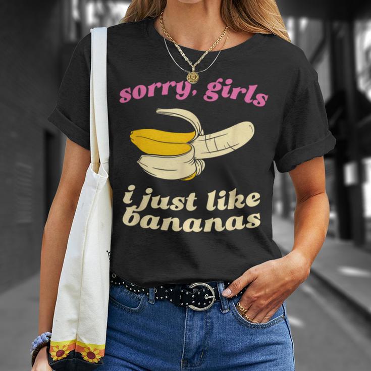残念な女の子私はバナナが好き ゲイデート Tシャツ 彼女への贈り物