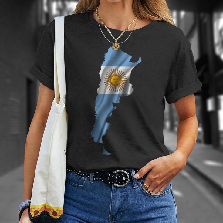波状 アルゼンチン国旗 アルゼンチン地図 Tシャツ 彼女への贈り物