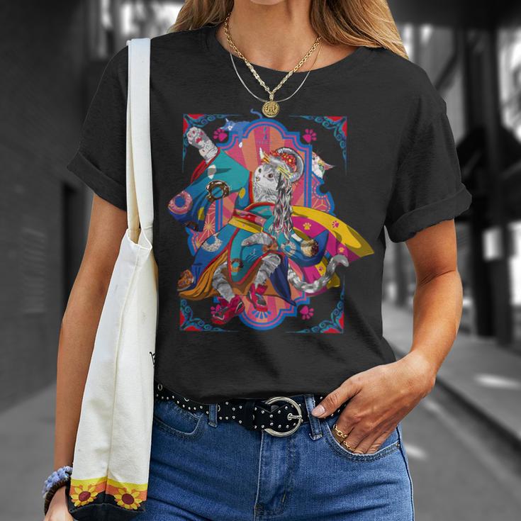浮世絵シリーズ 踊る猫芸妓 サバトラ Tシャツ 彼女への贈り物