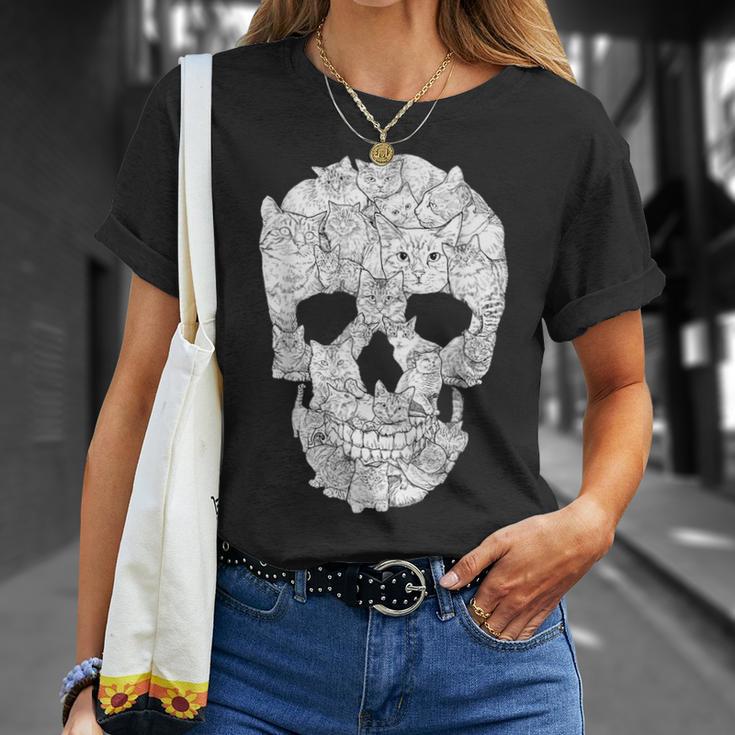 猫 スカル キティ スケルトン ハロウィン コスチューム アイデア Tシャツ 彼女への贈り物