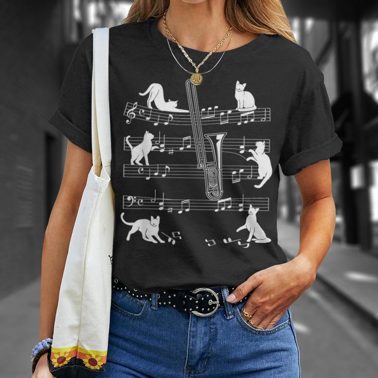 猫好きのトロンボーン奏者のためのトロンボーン猫。 Tシャツ 彼女への贈り物