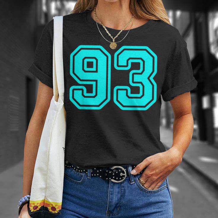 番号 93 シアン スポーツ番号 Tシャツ 彼女への贈り物