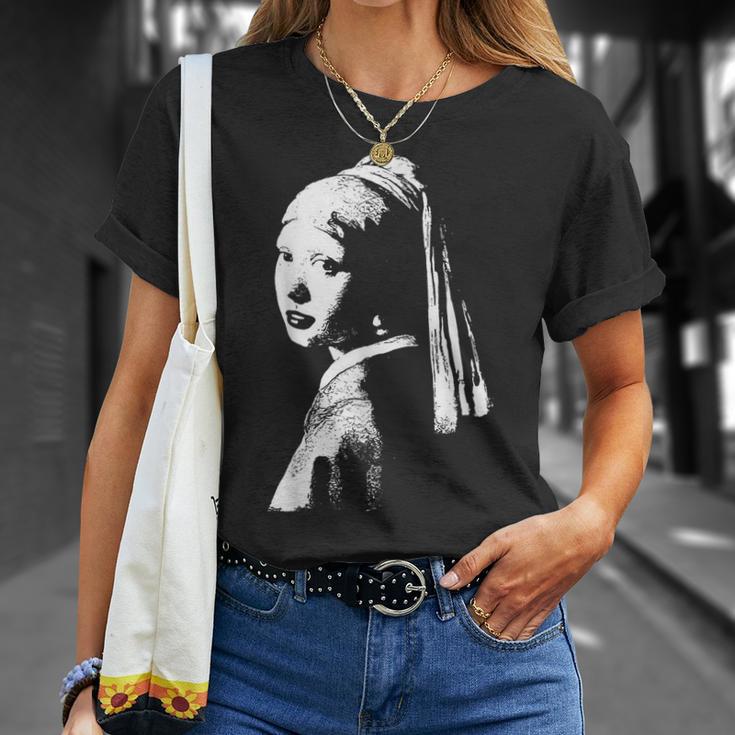 真珠のイヤリング ターバン ヨハネス・フェルメール モノクロの少女 Tシャツ 彼女への贈り物