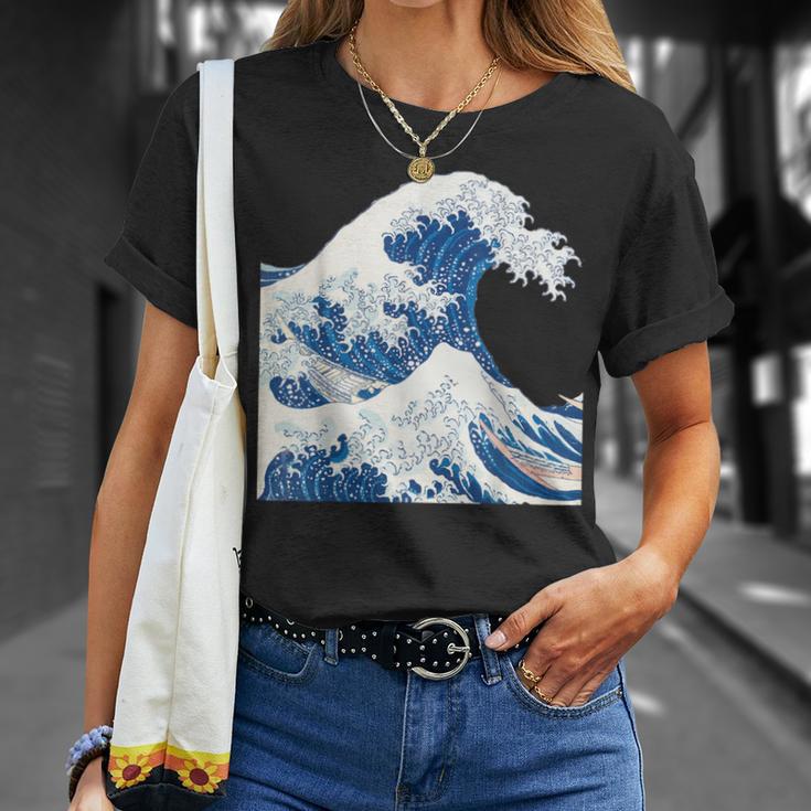 神奈川沖浪日本美術の大波 Tシャツ 彼女への贈り物