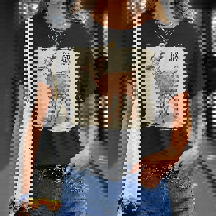 素敵な若いヤギの動物服。 Tシャツ 彼女への贈り物