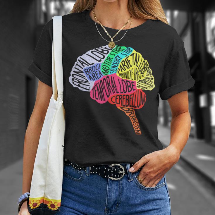 脳のパーツ 脳の解剖 脳科学 脳の地図 Tシャツ 彼女への贈り物