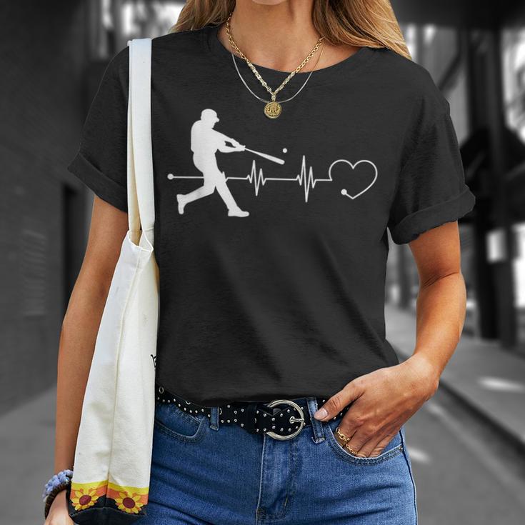 野球愛好家 ハートビート ピッチャー バッターキャッチャー 面白い Tシャツ 彼女への贈り物