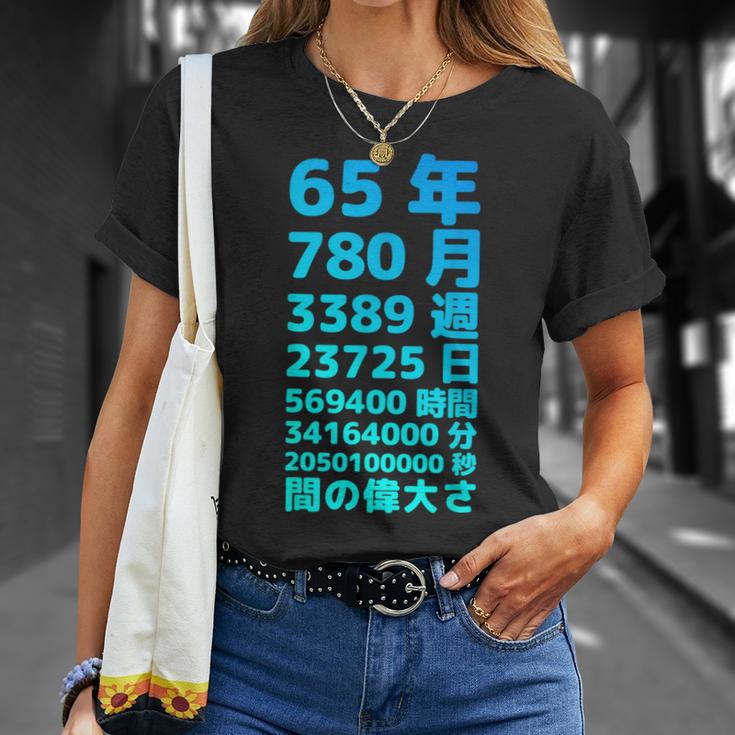 面白い65歳の誕生日の古いメーター 面白い65歳のギフト 女性 男性 面白い電卓 65歳の誕生日のギフト Tシャツ 彼女への贈り物