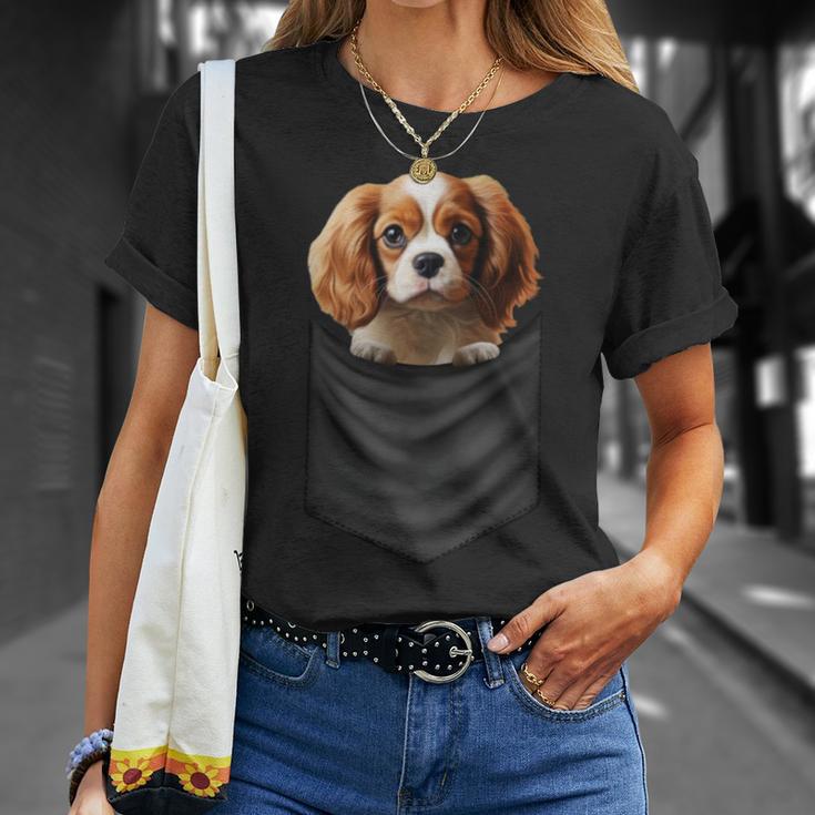 面白いtシャツ キャバリア 胸 ポケット イヌ わんこ メンズ 犬好き グッズ おもしろ 面白い 服 ネタ 長袖tシャツ Tシャツ 彼女への贈り物