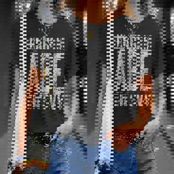 面白い名前入りシャツ Because I'm Abe That's Why Tシャツ 彼女への贈り物