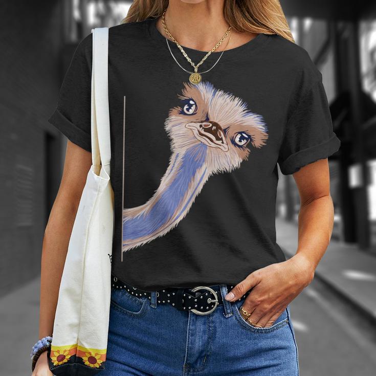 面白い顔のダチョウの鳥 アフリカ Tシャツ 彼女への贈り物