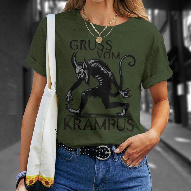Grussom Krampus Dark Christmas Horror Krampusaludos Camiseta unisex Regalos para ella