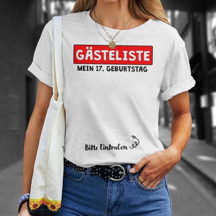 17th Birthday Party Guest Book 17 Years Man Woman T-Shirt Gifts for Her