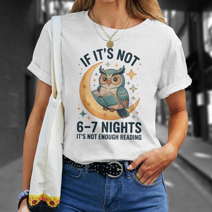 6-7 Nights Reading Owl On Moon Book Lover Reading T-Shirt Gifts for Her 6-7 Nights Reading Owl On Moon Book Lover Reading T-Shirt Gifts for Her