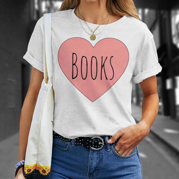 Back To School Heart Love Reading Cute I Love Books T-Shirt Gifts for Her