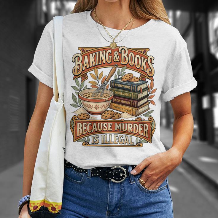 Baking Books Vintage Because Murder Is Illegal Aesthetic T-Shirt Gifts for Her Baking Books Vintage Because Murder Is Illegal Aesthetic T-Shirt Gifts for Her