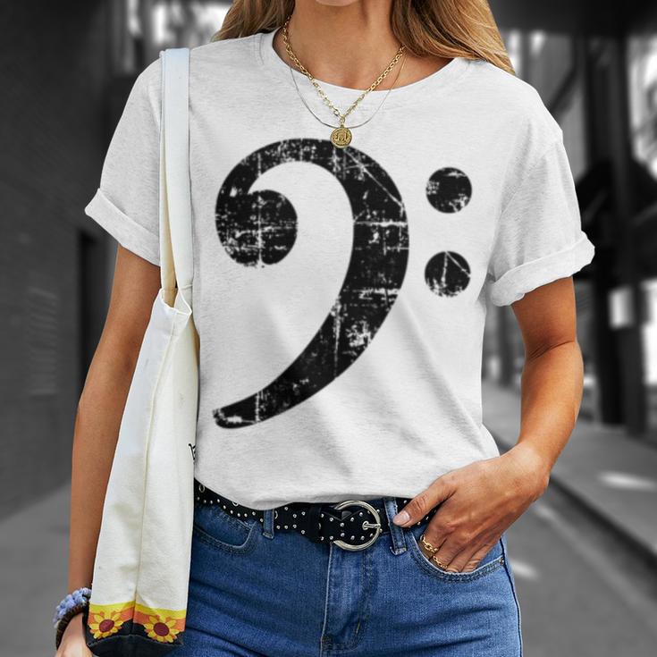 Bass Clef ビンテージブラック左 ベースプレイヤー 長袖tシャツ Tシャツ 彼女への贈り物
