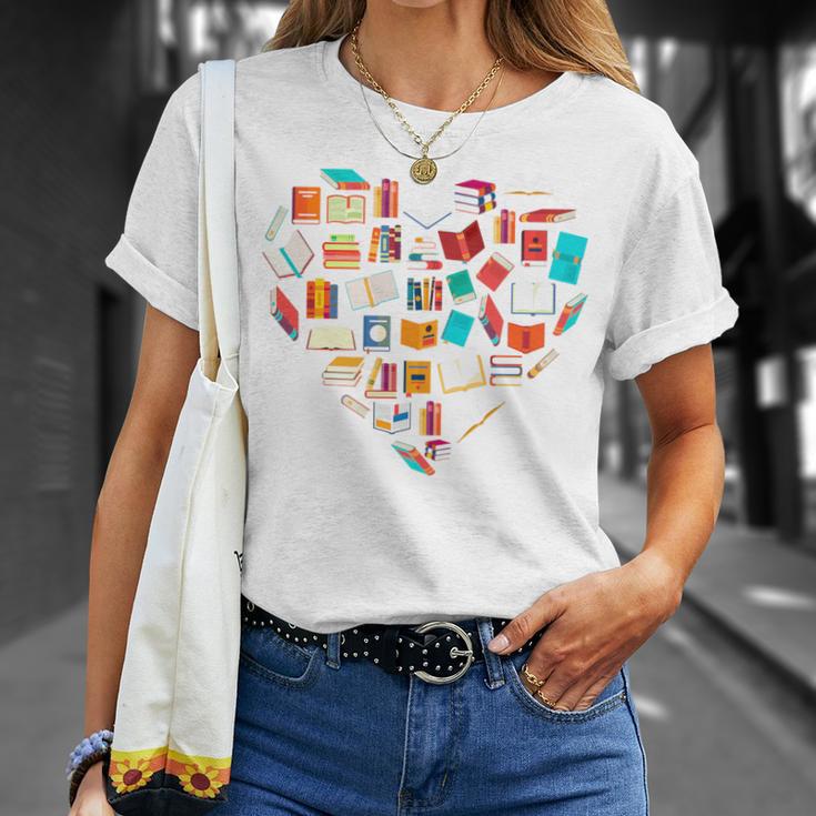 Book Lover Heart Shape Reading Club Librarian Bookworm Premium Tri-Blend T-Shirt Gifts for Her
