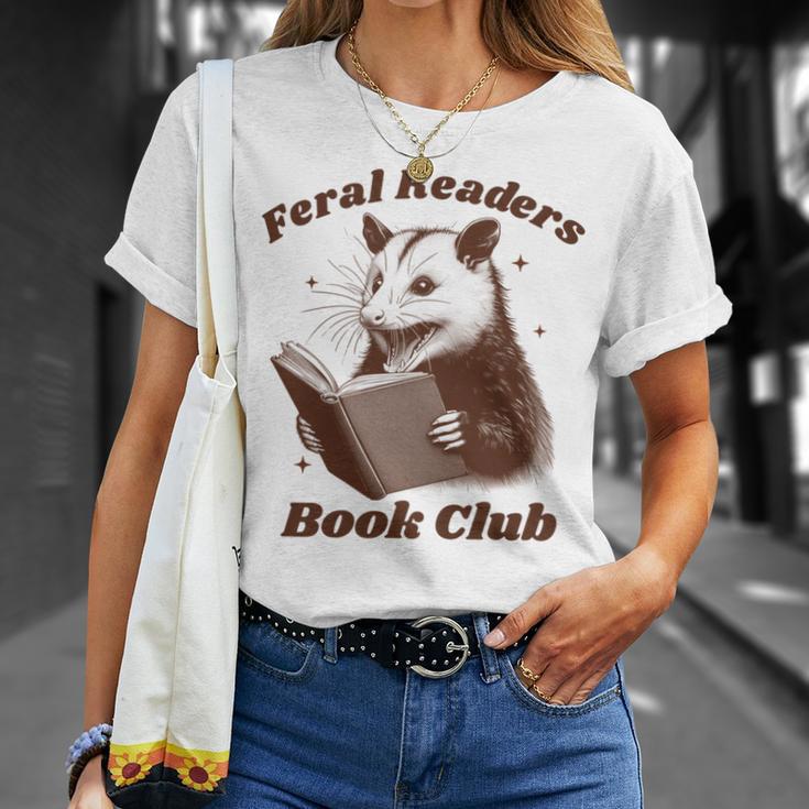 Book Lover Opossum Bookish Reader Feral Readers Book Club T-Shirt Gifts for Her