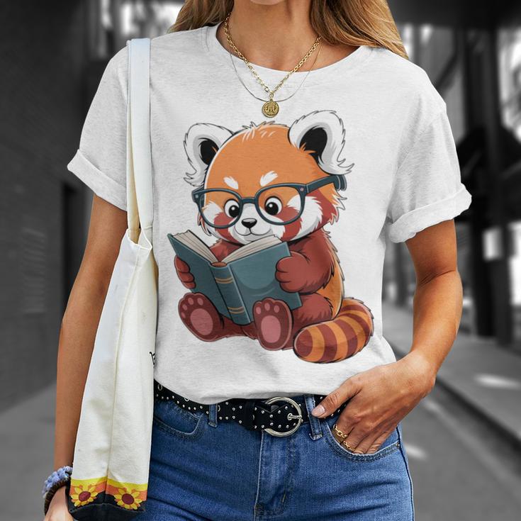Book Reading Red Panda Reader Animal Cute Red Panda Premium Tri-Blend T-Shirt Gifts for Her
