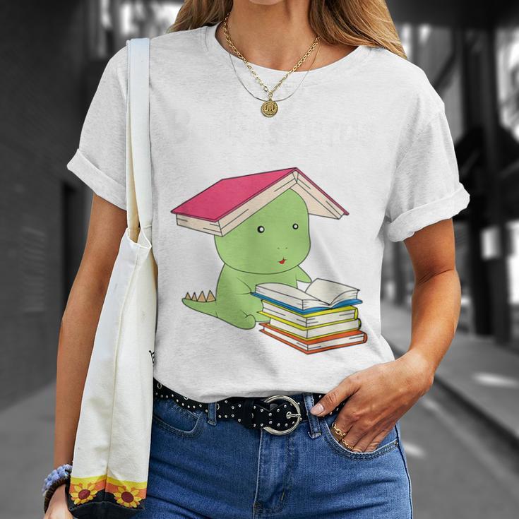 Bookasaurus T-Rex Reading Dinosaur Book PunShirt T-Shirt Gifts for Her