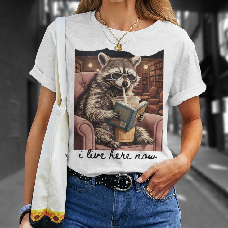 Bookish Mom Raccoon I Live Here Now Library Book Lover T-Shirt Gifts for Her Bookish Mom Raccoon I Live Here Now Library Book Lover T-Shirt Gifts for Her