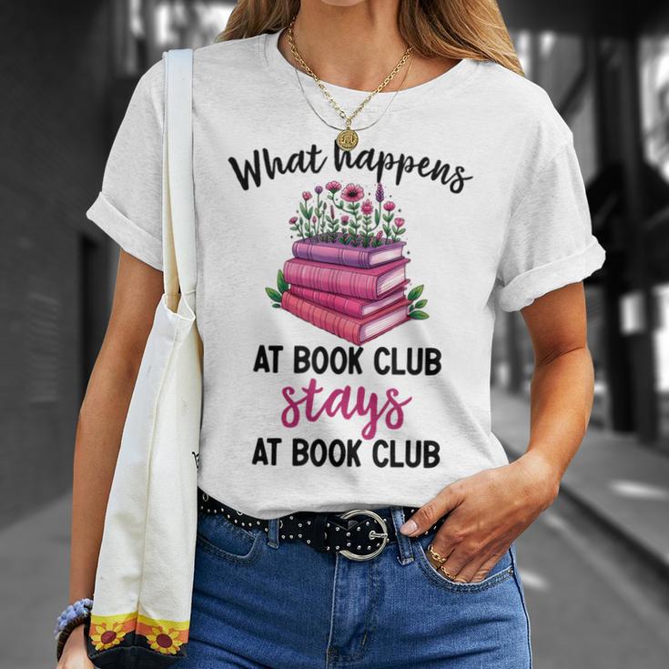 Booklover What Happens At Book Club Stays At Book Club T-Shirt Gifts for Her Booklover What Happens At Book Club Stays At Book Club T-Shirt Gifts for Her