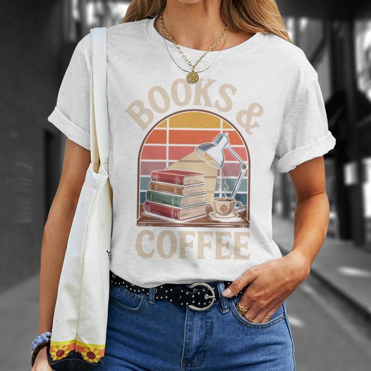 Books And Coffee Reading Book Lover Bookworm T-Shirt Gifts for Her