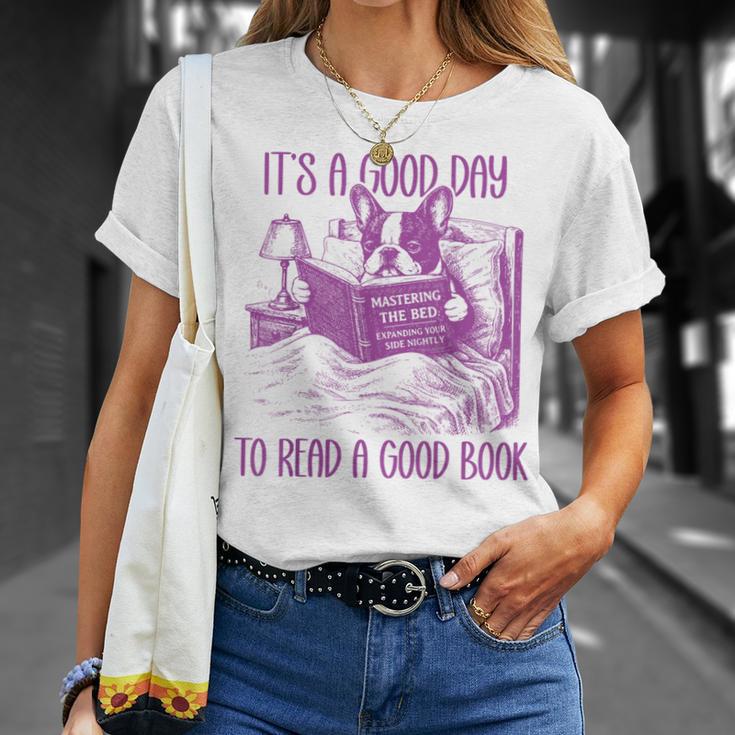 Boston Terrier Reading Book Good Day To Read a Book T-Shirt Gifts for Her Boston Terrier Reading Book Good Day To Read a Book T-Shirt Gifts for Her