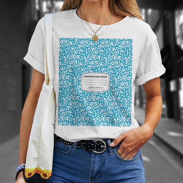 Classic Sky Blue Composition Book School Book Teachers T-Shirt Gifts for Her