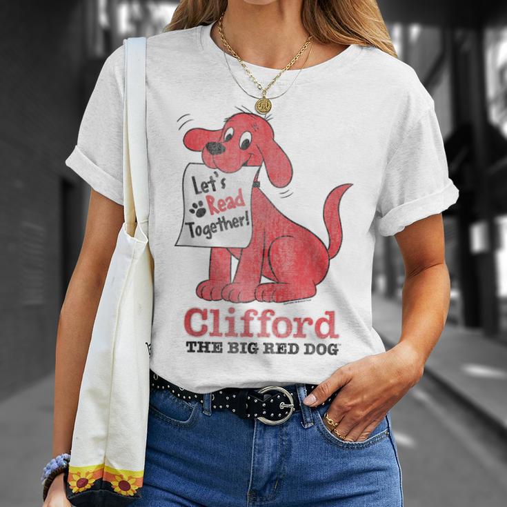 Clifford The Big Red Dog Let's Read Together Vintage Book T-Shirt Gifts for Her Clifford The Big Red Dog Let's Read Together Vintage Book T-Shirt Gifts for Her