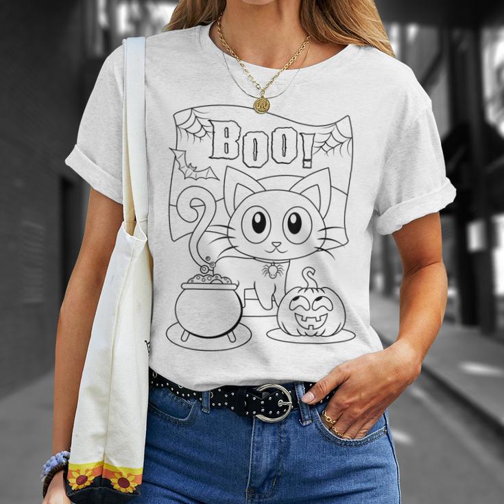 Coloring Book Style Blank Shirt Halloween Boo Kitty Cat Men Women Kids T-Shirt Gifts for Her Coloring Book Style Blank Shirt Halloween Boo Kitty Cat Men Women Kids T-Shirt Gifts for Her