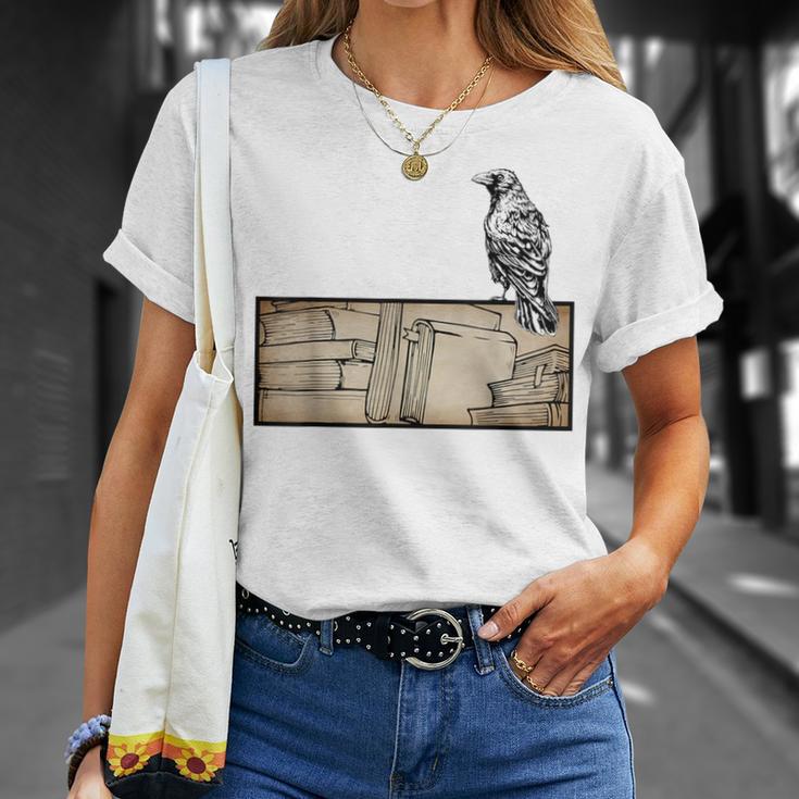 Dark Academia Aesthetic Raven Crow Soft Grunge Books T-Shirt Gifts for Her