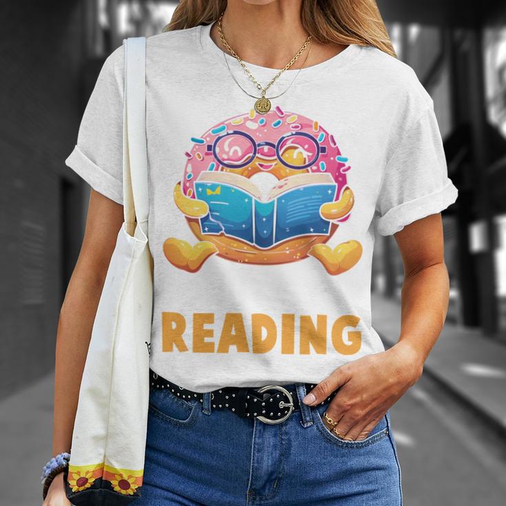 Donut Stop Reading Cute Book Reader Bookworm Donut Day T-Shirt Gifts for Her