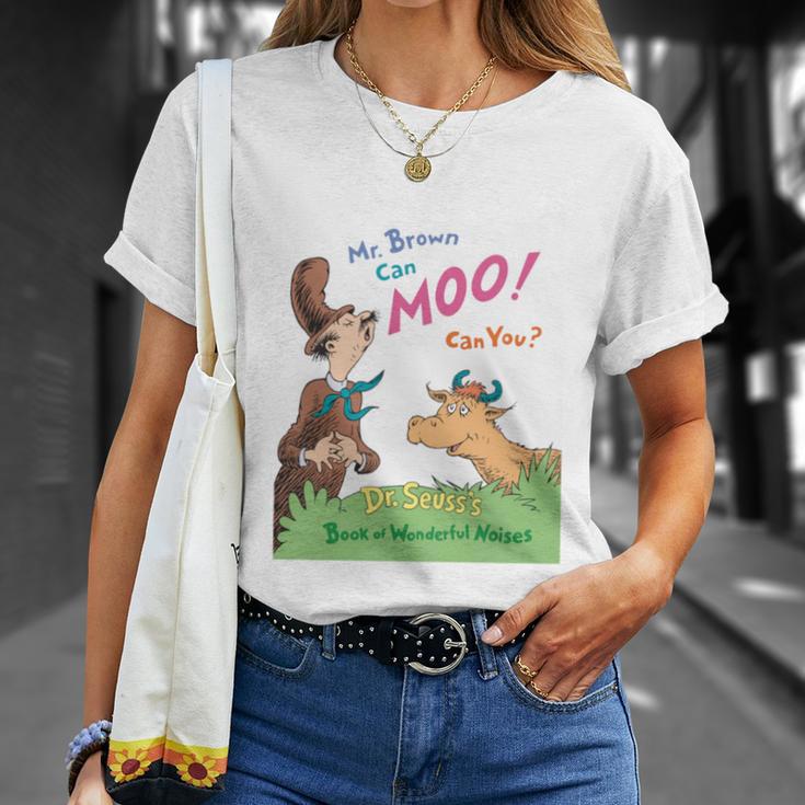 Dr Seuss Mr Brown Can Moo Book Cover T-Shirt Gifts for Her