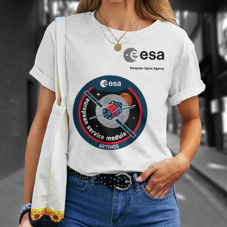 Esa欧州宇宙機関ミッションesmアルテミスパッチ Tシャツ 彼女への贈り物