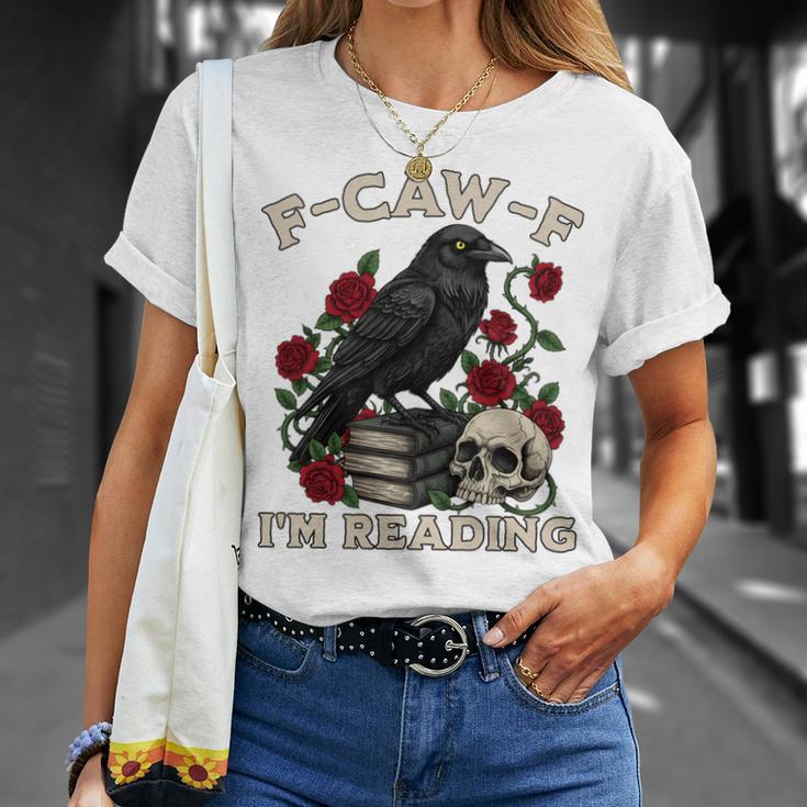 F-CAW-F I'm Reading Crow Book Lover Introvert Meme T-Shirt Gifts for Her F-CAW-F I'm Reading Crow Book Lover Introvert Meme T-Shirt Gifts for Her