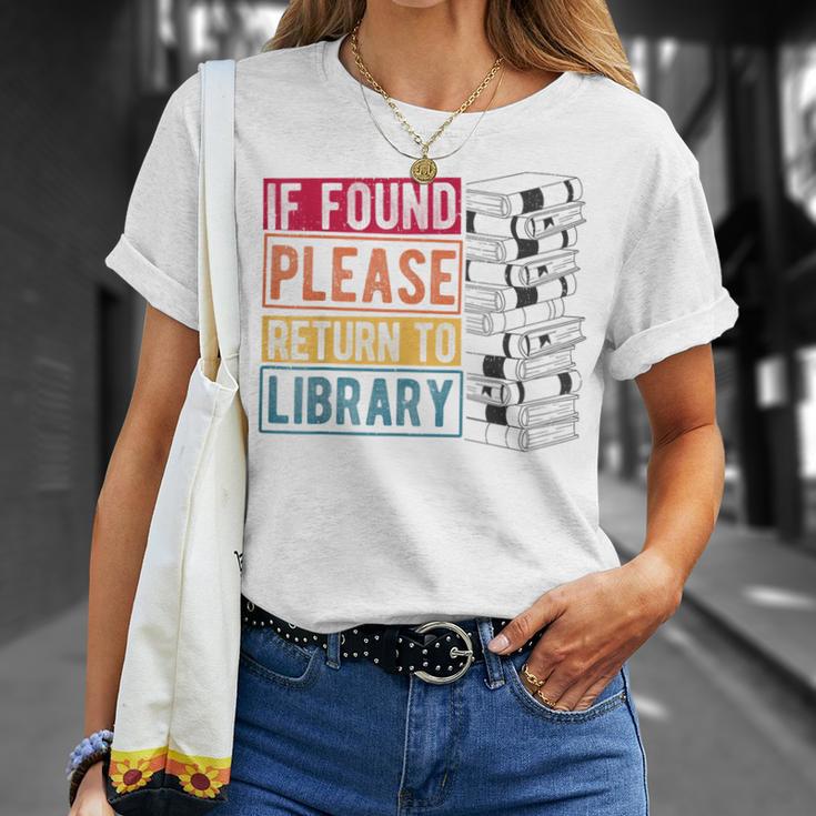 If Found Please Return To Library Retro Book Library T-Shirt Gifts for Her