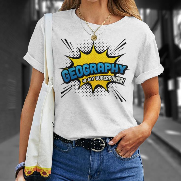 Geography Is My Superpower Comic Book Style T-Shirt Gifts for Her