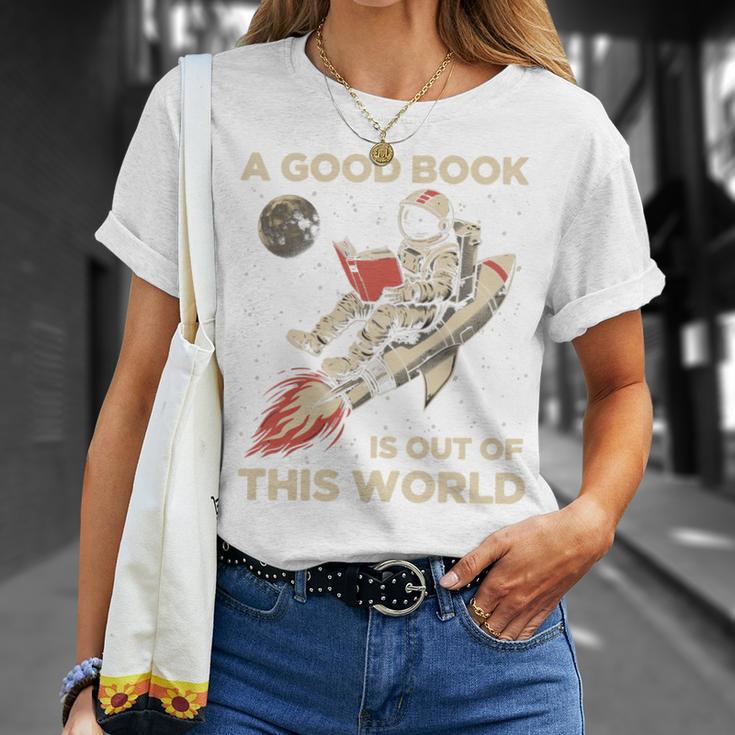 A Good Book Out Of This World Astronaut Space Reading Lovers T-Shirt Gifts for Her