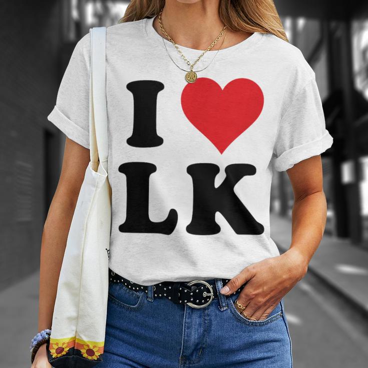I Heart Lk Initials I Love LK First And Last Name L K Tシャツ 彼女への贈り物