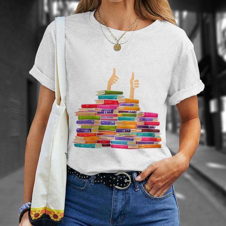 I'm Fine Reading Books Reader Book Lover Librarian T-Shirt Gifts for Her