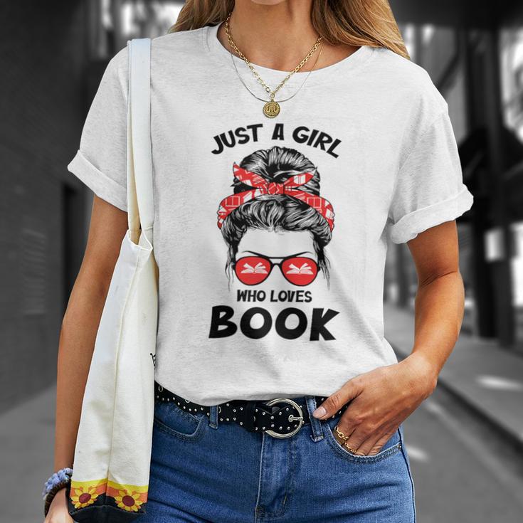 Just a Girl Who Loves Book Funny Librarian Writer Reader T-Shirt Gifts for Her