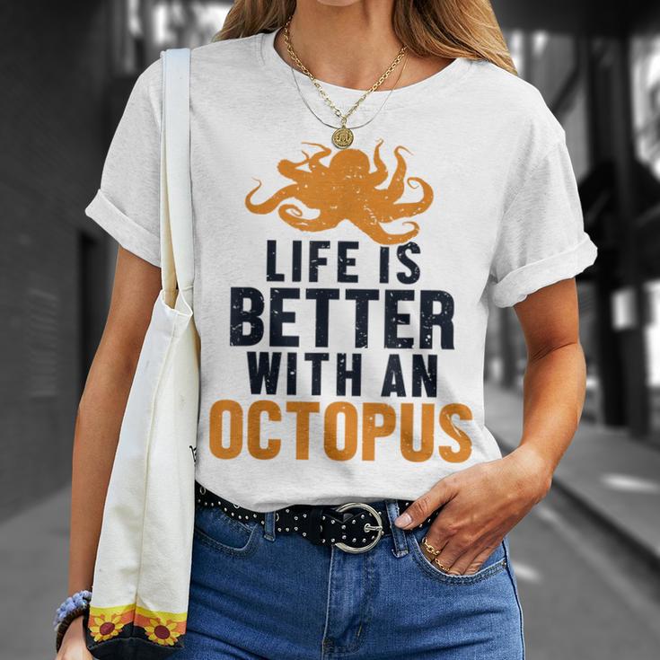 Life Is Better With An Octopus Cephalopoda 蛸 Tシャツ 彼女への贈り物