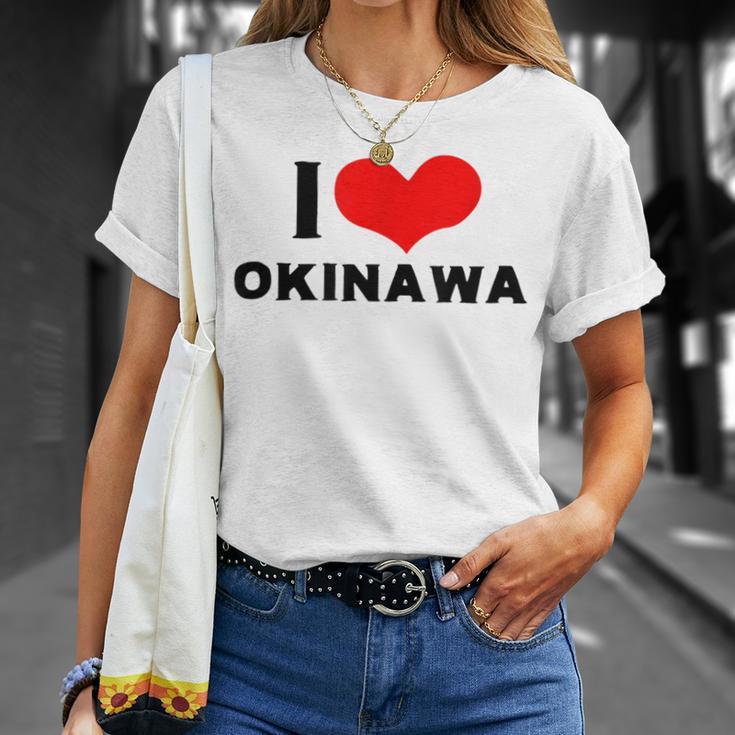 I Love Okinawa 愛 ハート 沖縄 沖縄県 日本 お土産 かわいい おしゃれ Tシャツ 彼女への贈り物